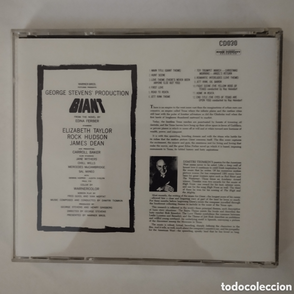 CDs de m&uacute;sica: CD BSO Gigante - Dimitri Tiomkin. - Foto 2