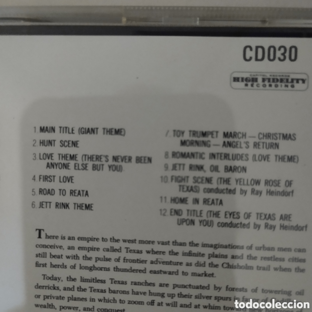CDs de m&uacute;sica: CD BSO Gigante - Dimitri Tiomkin. - Foto 3