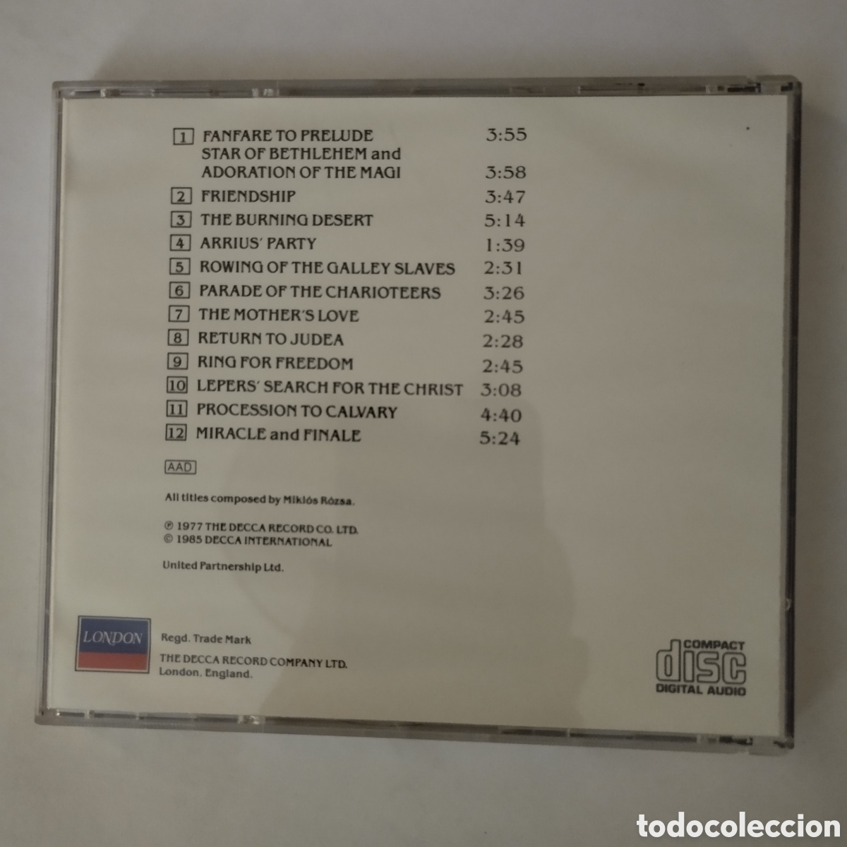 CDs de m&uacute;sica: CD BSO Ben Hur - Miklos Rozsa. - Foto 2