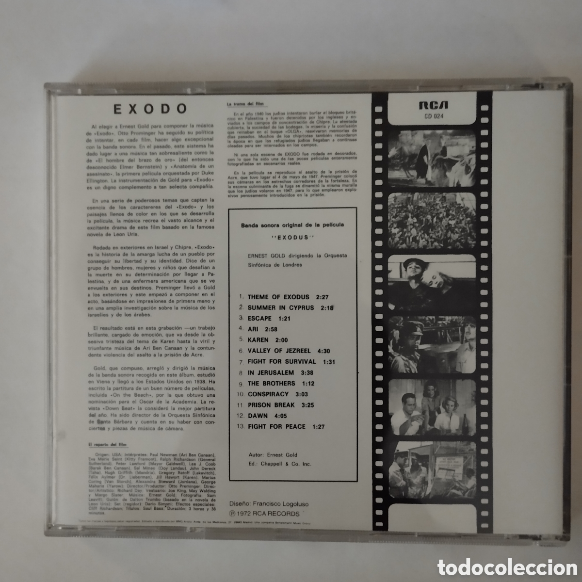 CDs de m&uacute;sica: CD BSO Exodo - Ernest Gold. - Foto 2