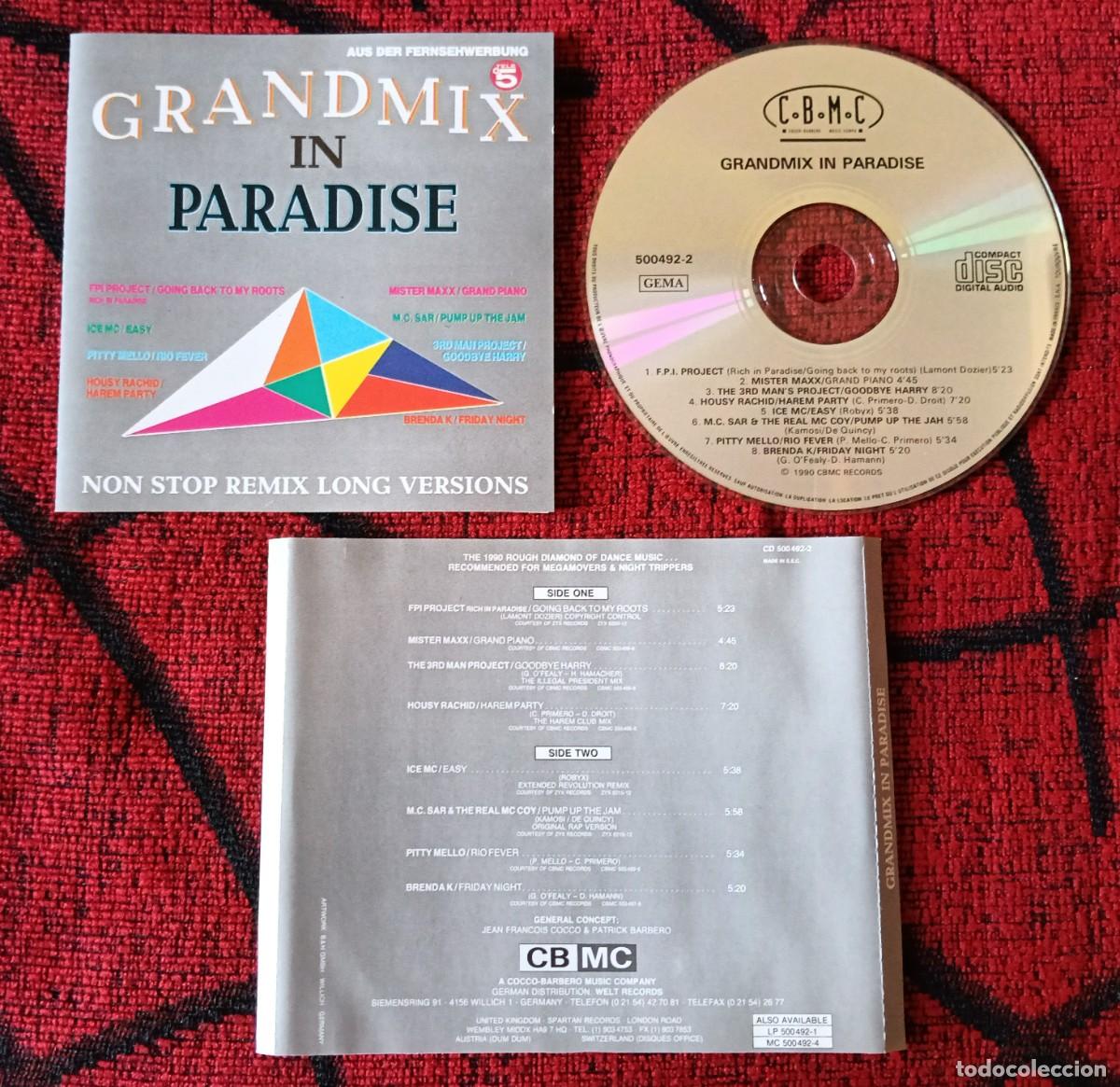CDs de m&uacute;sica: GRANDMIX IN PARADISE 1990 UK CD FPI Project HOUSY RACHID MC Sar & The Real McCoy
