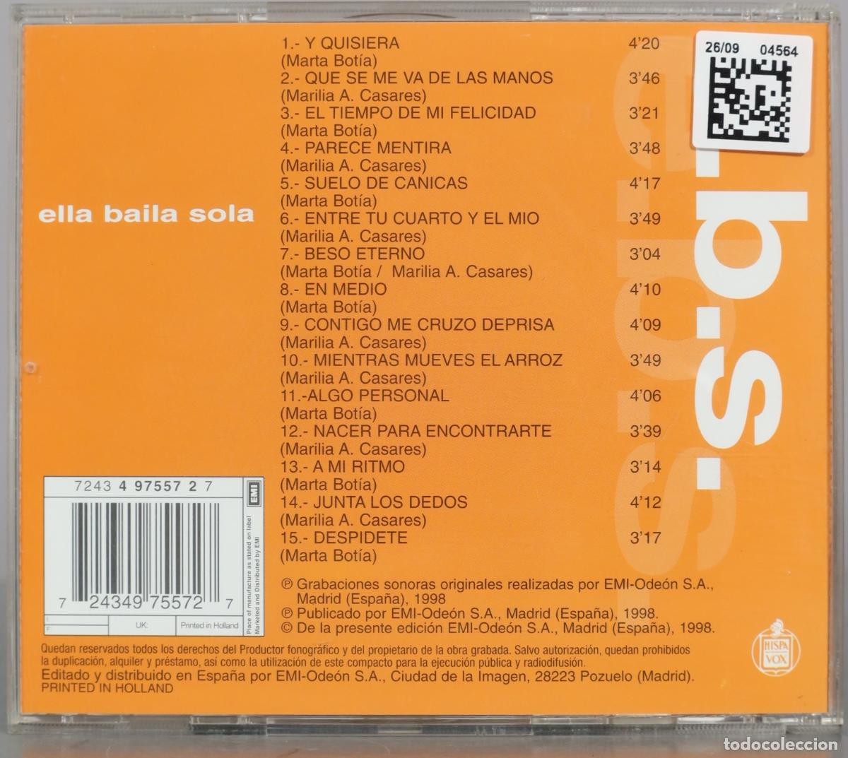 CDs de m&uacute;sica: CD. Ella Baila Sola - e.b.s. - EMI-Ode&oacute;n - Foto 2