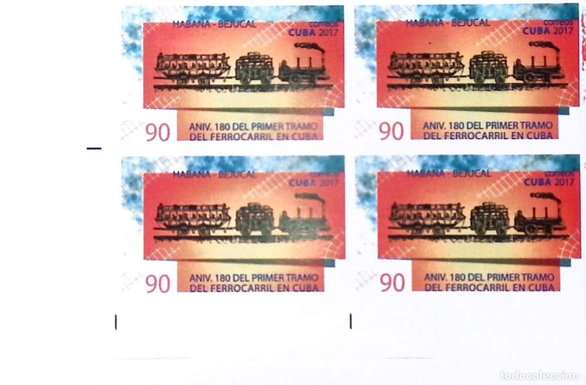 CDs de m&uacute;sica: TS) 2017 CUBA,DIE PROOF, IMPERFORATE, BLOCK OF 4,WITH THE 180TH ANNIVERSARY OF THE HAVANA&ndash;BEJUCAL RA