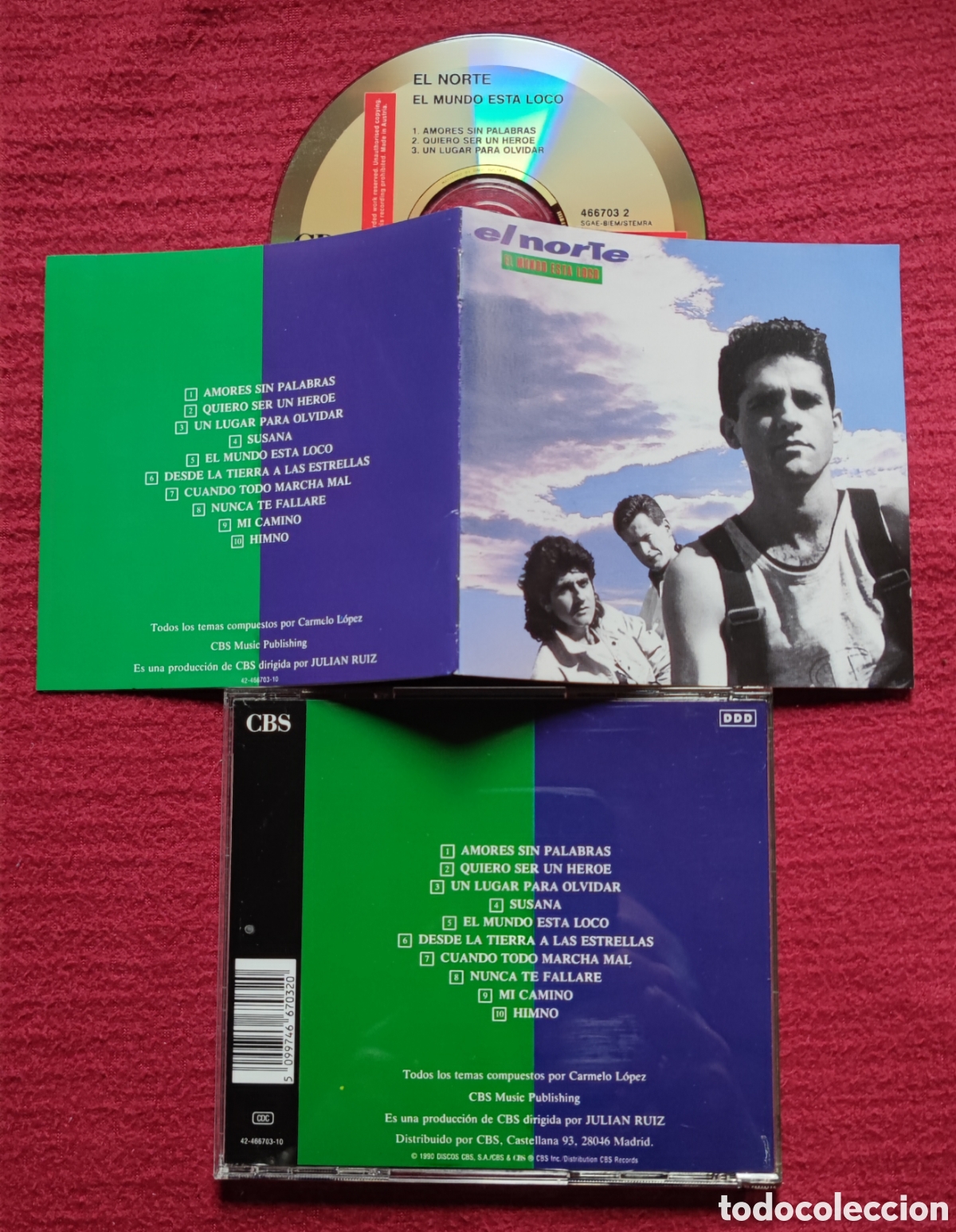 CDs de m&uacute;sica: EL NORTE: El mundo est&aacute; loco. Cd Pop Aor, Edici&oacute;n Original 1990 CBS. Muy raro en Cd.