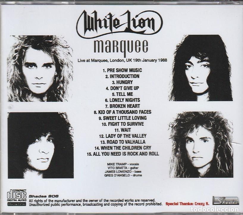 CDs de m&uacute;sica: CD - WHITE LION - Live Marquee 1988 - Foto 2