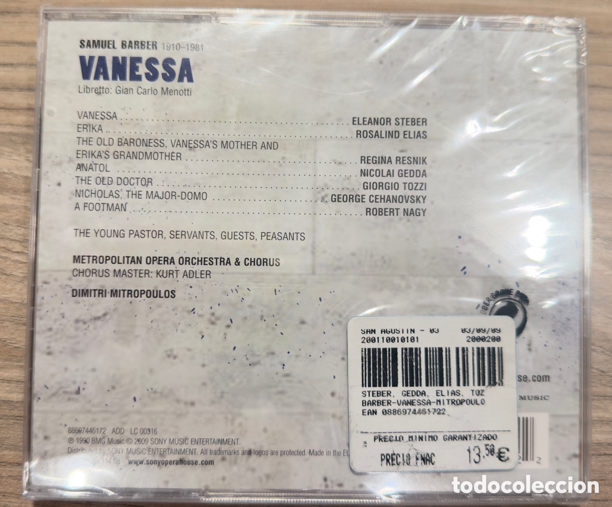 CDs de m&uacute;sica: Samuel Barber - VANESSA - Foto 2
