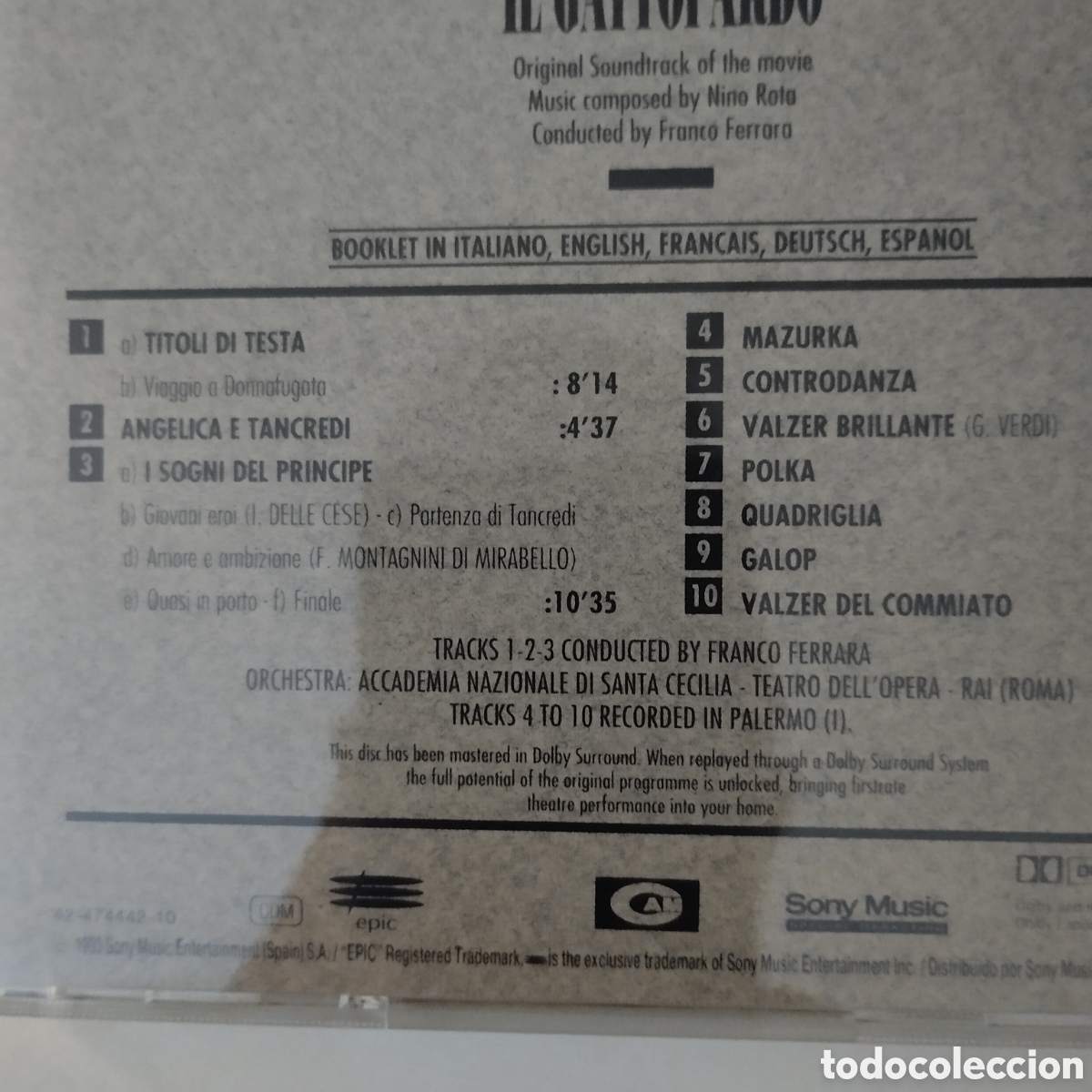CDs de m&uacute;sica: CD BSO El gatopardo - Nino Rota. - Foto 3