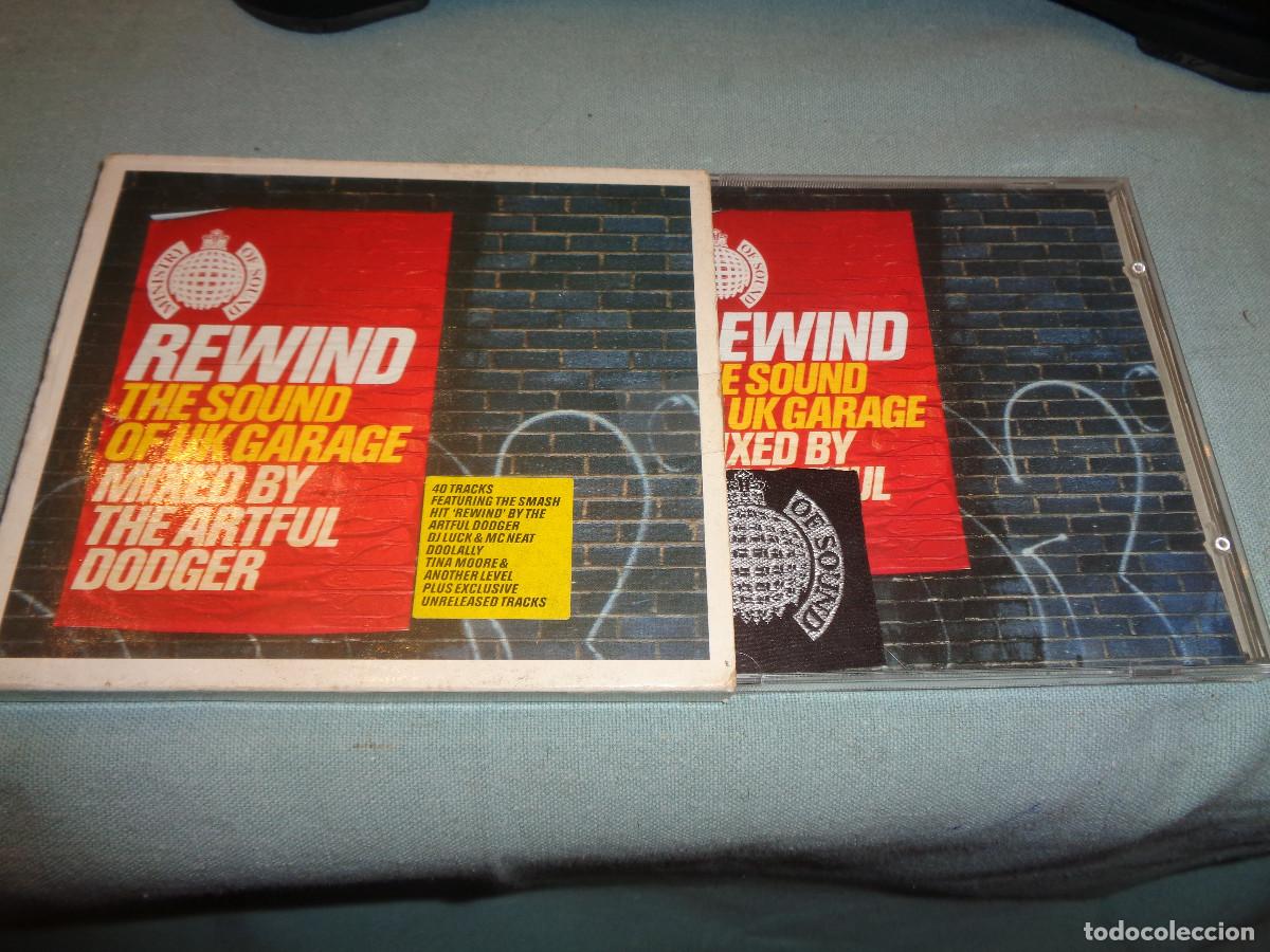CDs de m&uacute;sica: THE ARTFUL DODGER. REWING. THE SOUND OF UK GARAGE. 2 CD&acute;S