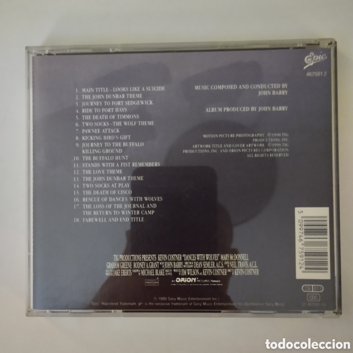 CDs de m&uacute;sica: CD BSO Bailando Con lobos - John Barry. - Foto 2