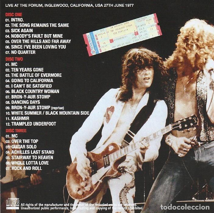 CDs de m&uacute;sica: 3 CDs - LED ZEPPELIN - Live L A Forum 1977 - Foto 2