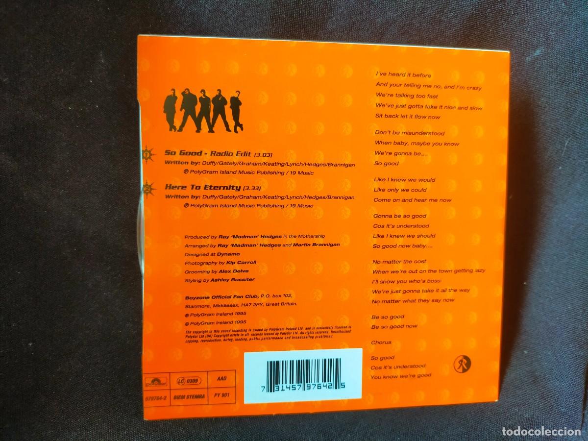 CDs de m&uacute;sica: BOY ZONE. SO GOOD. 1995. CD SINGLE. POLYGRAM. 2 TEMAS. - Foto 3
