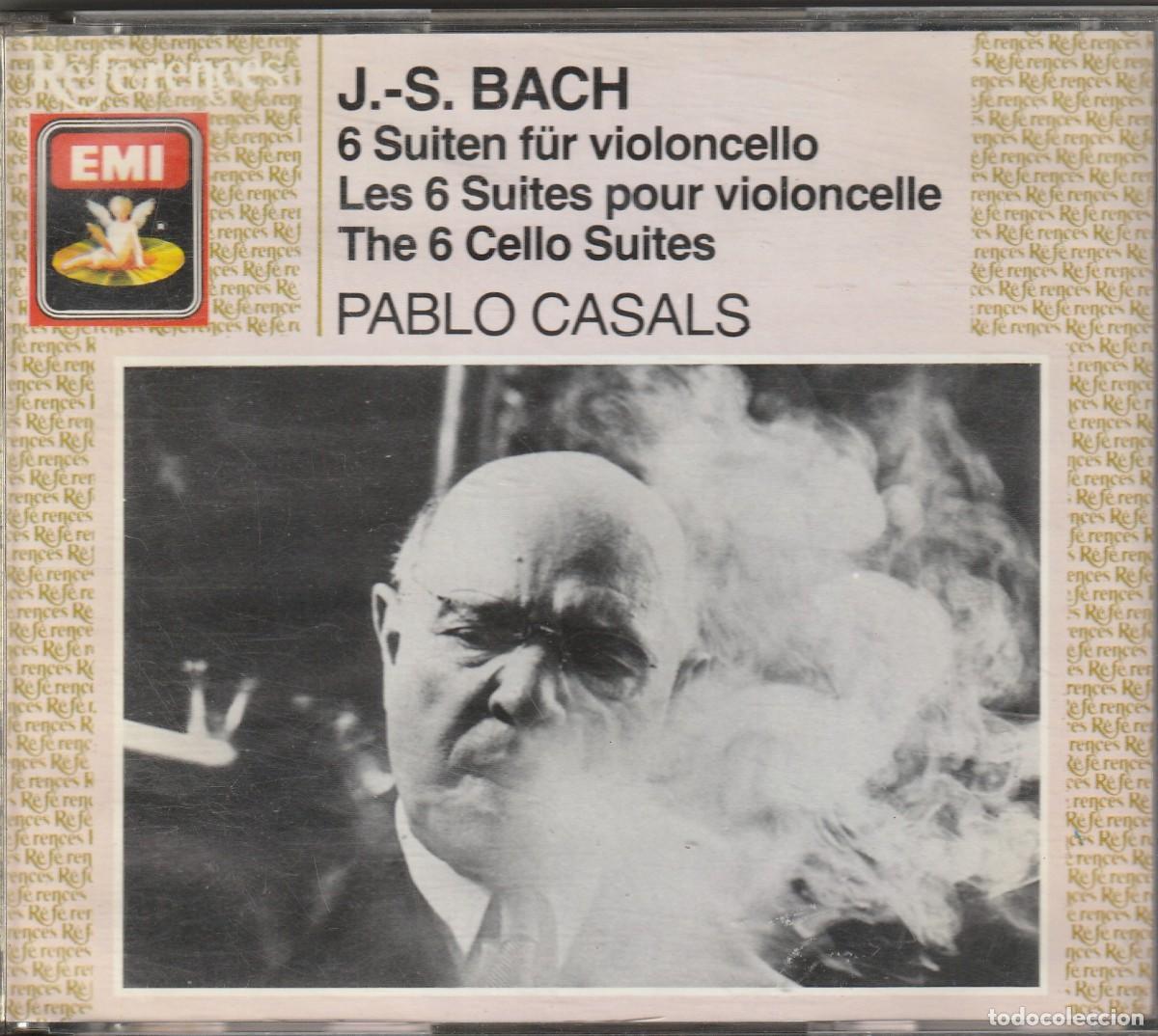 CDs de m&uacute;sica: J.S. BACH - THE 6 CELLO SUITES - PABLO CASALS (2 x CD + LIBRETO EMI 1988)
