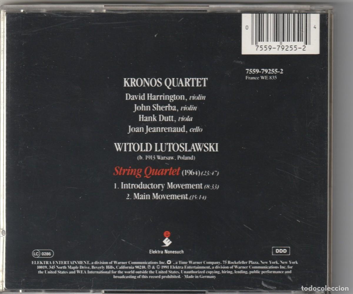 CDs de m&uacute;sica: KRONOS QUARTET - LUTOSLAWSKI - STRING QUARTET (CD NONESUCH 1991) - Foto 2