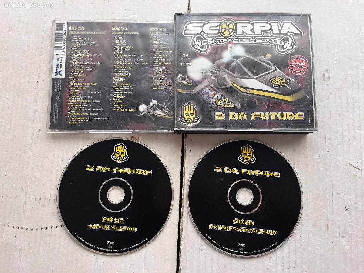 CDs de m&uacute;sica: SCORPIA DA FUTURE - CENTRAL DEL SONIDO - CAJA GRANDE 2 CDS FALTA 1 - MUSICA KRATEN