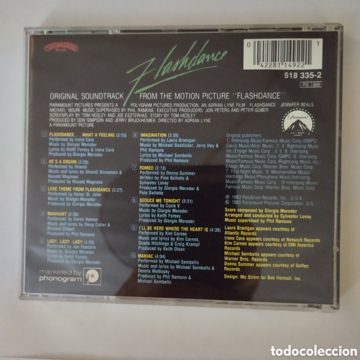 CDs de m&uacute;sica: CD BSO Flashdance - Recopilatorio 1983. - Foto 2