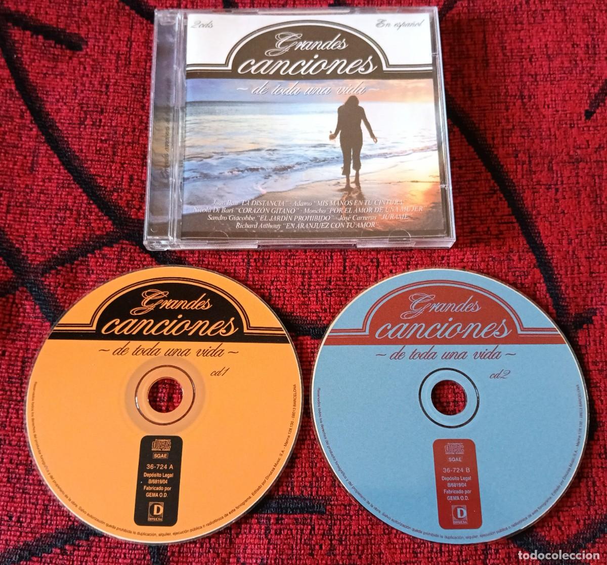 CDs de m&uacute;sica: GRANDES CANCIONES DE TODA UNA VIDA 2004 CD DOBLE JEANETTE Karina GLORIA LASSO Mina JUAN BAU Moncho
