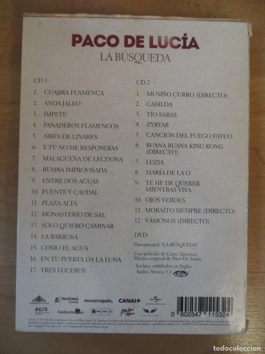 CDs de m&uacute;sica: Paco De Luc&iacute;a - La B&uacute;squeda (2xCD, Comp + DVD) - Foto 2