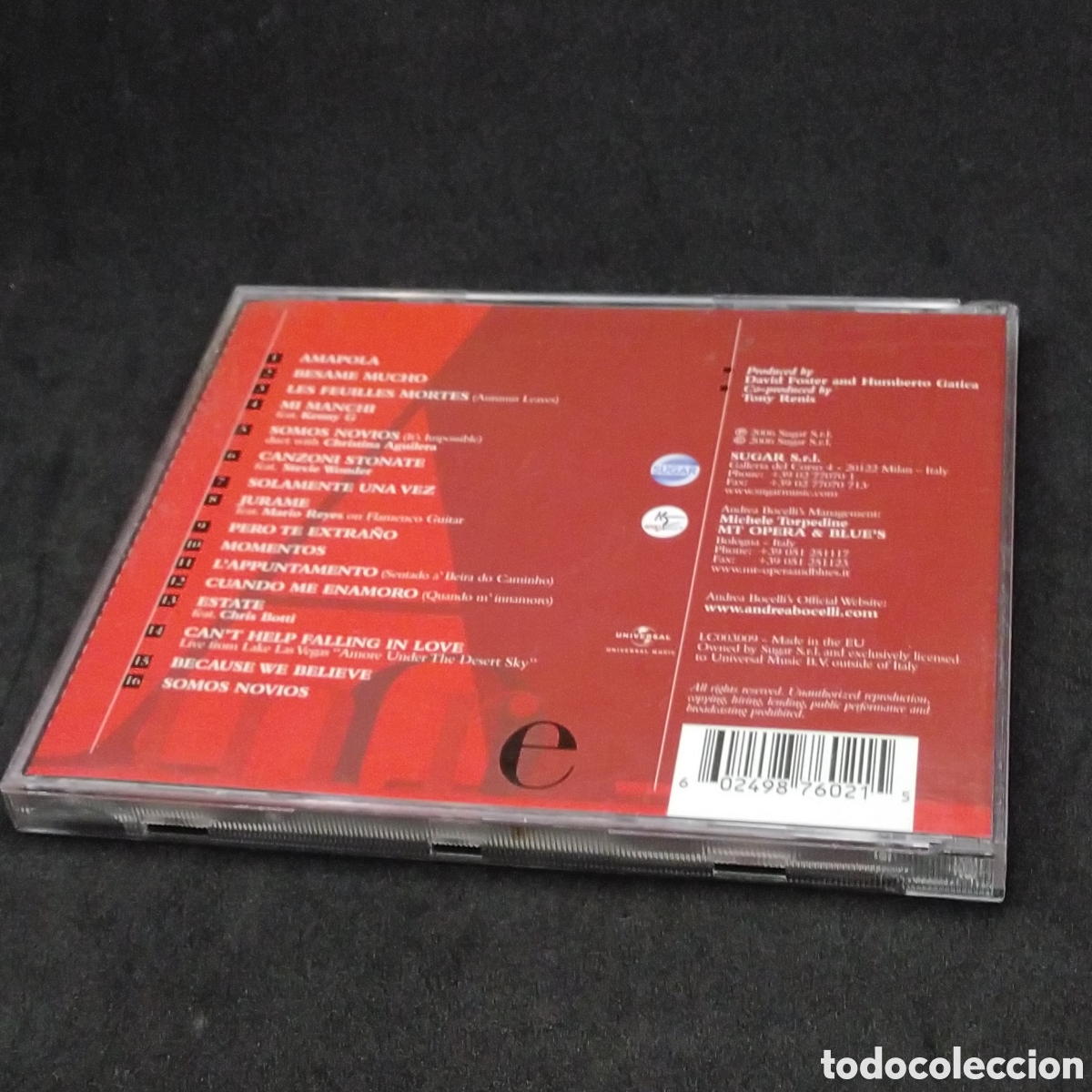 CDs de m&uacute;sica: ANDREA BOCELLI - AMORE - CD - 2006 - DISCO VERIFICADO - Foto 2