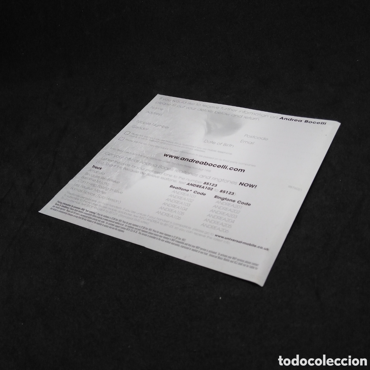 CDs de m&uacute;sica: ANDREA BOCELLI - AMORE - CD - 2006 - DISCO VERIFICADO - Foto 7
