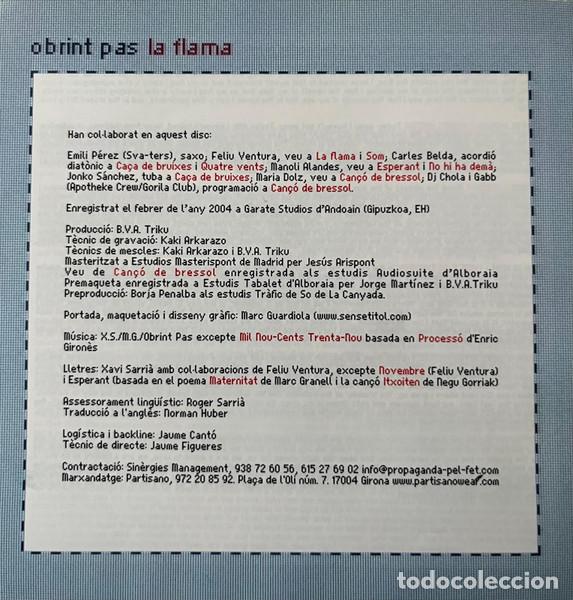 CDs de m&uacute;sica: Obrint Pas &ndash; La Flama (CD, Propaganda pel Fet PGD035CD) - Foto 7