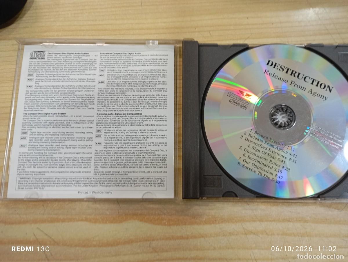 CDs de m&uacute;sica: cD - Destruction - Release From Agony - Foto 2