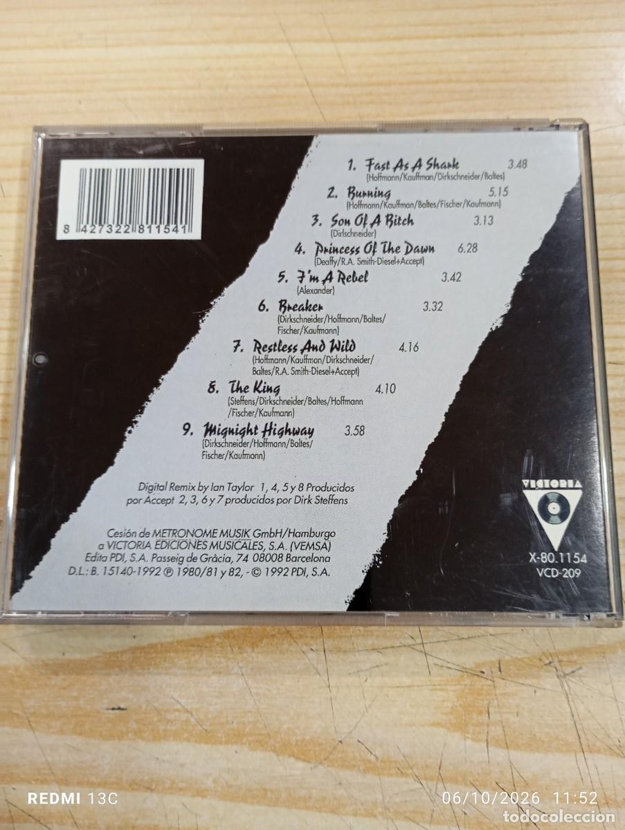 CDs de m&uacute;sica: Cd .- Accept - Hungry Years - Foto 3