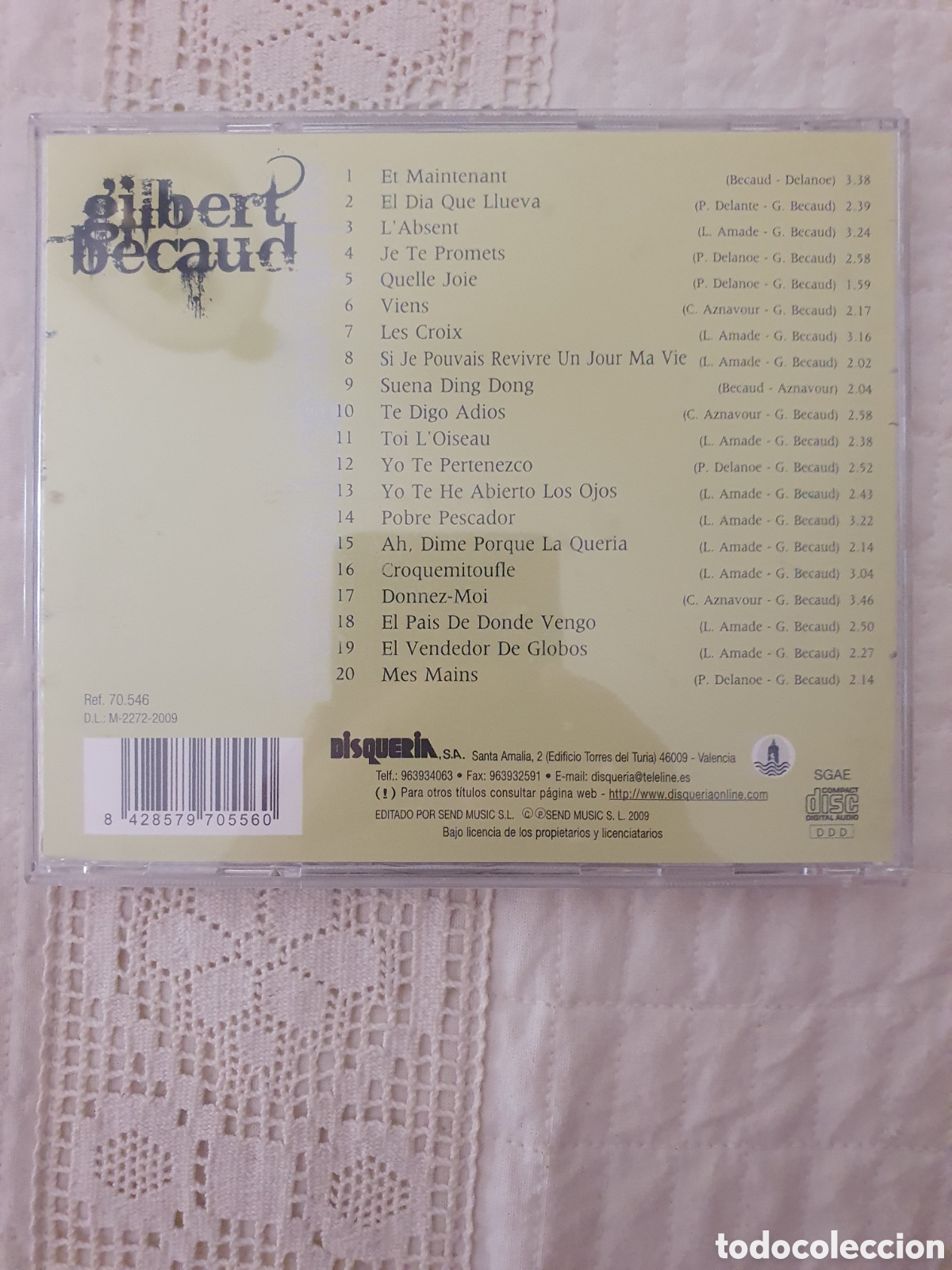 CDs de m&uacute;sica: GILBERT BECAUD CD Grandes &eacute;xitos - Foto 2