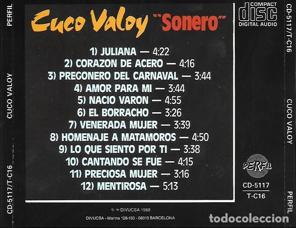 CDs de m&uacute;sica: CUCO VALOY &ndash; SONERO CD 1988 LATIN SALSA - Foto 2