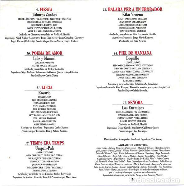 CDs de m&uacute;sica: Various &ndash; Serrat... Eres &Uacute;nico! (CD, RCA 74321 31323 2) - Foto 4