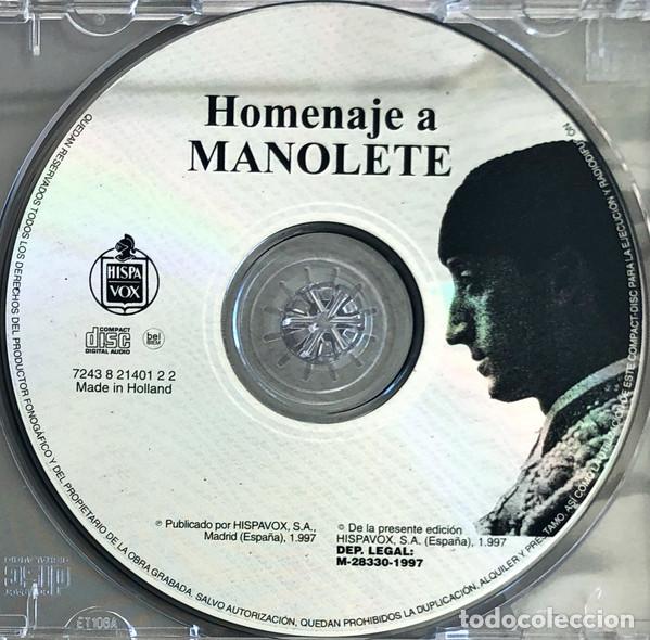 CDs de m&uacute;sica: Various &ndash; Homenaje A Manolete (CD, Hispavox none) - Foto 2