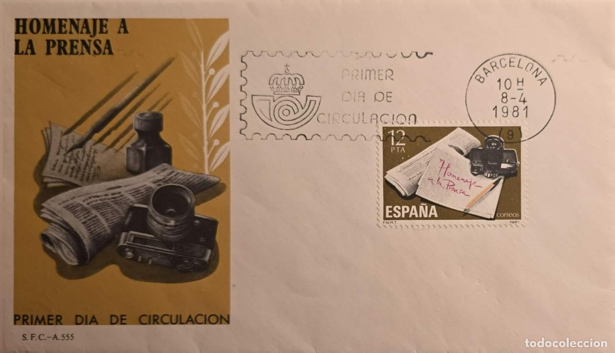 CDs de m&uacute;sica: TS) 1981 SPAIN, FDC,WITH THE TRIBUTE TO THE PRESS,VF.