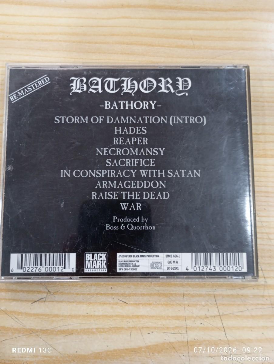 CDs de m&uacute;sica: Cd - Bathory &lrm;&ndash; Bathory - Remasterizado - Foto 3