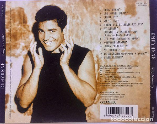 CDs de m&uacute;sica: Chayanne &ndash; Simplemente (CD, Columbia COL 497770 9) - Foto 4