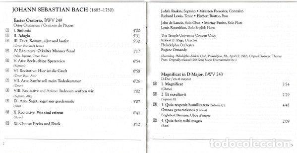 CDs de m&uacute;sica: Bach, Philadelphia Orchestra, Eugene Ormandy, New York Philharmonic, Leonard Bernstein &ndash; Easter... - Foto 5