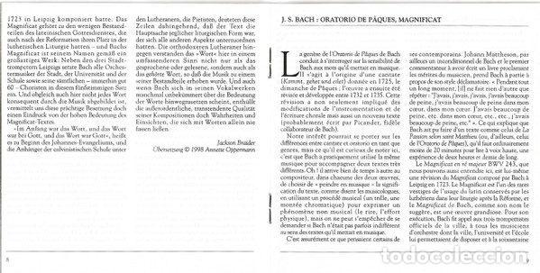 CDs de m&uacute;sica: Bach, Philadelphia Orchestra, Eugene Ormandy, New York Philharmonic, Leonard Bernstein &ndash; Easter... - Foto 8