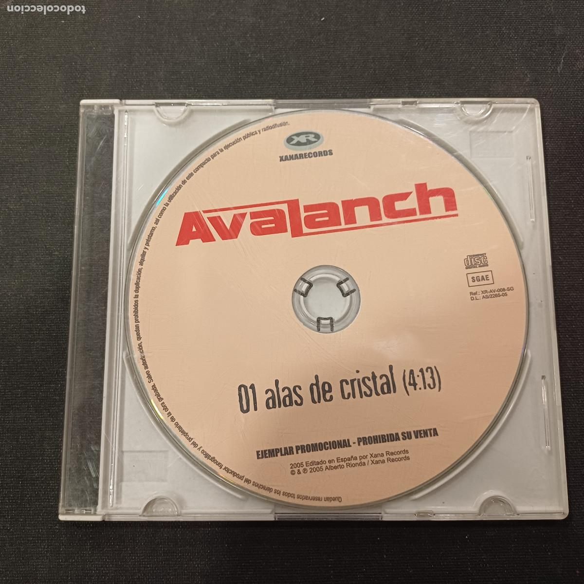 CDs de m&uacute;sica: AVALANCH/ALAS DE CRISTAL/CD SINGLE PROMOCIONAL METAL.