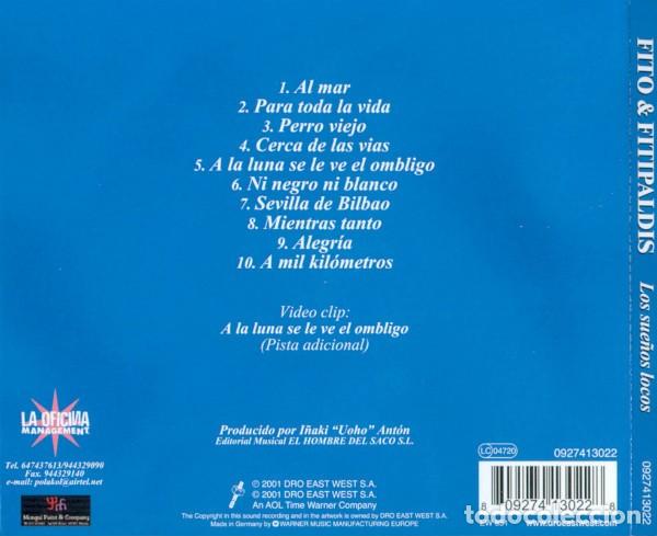 CDs de m&uacute;sica: FITO & FITIPALDIS &ndash; LOS SUE&Ntilde;OS LOCOS CD 2001 - Foto 2