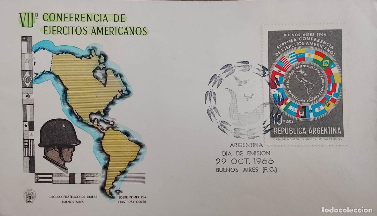 CDs de m&uacute;sica: TS) 1966 ARGENTINA, FDC,7TH CONFERENCE OF THE ARMIES OF THE AMERICAN STATES,XF.