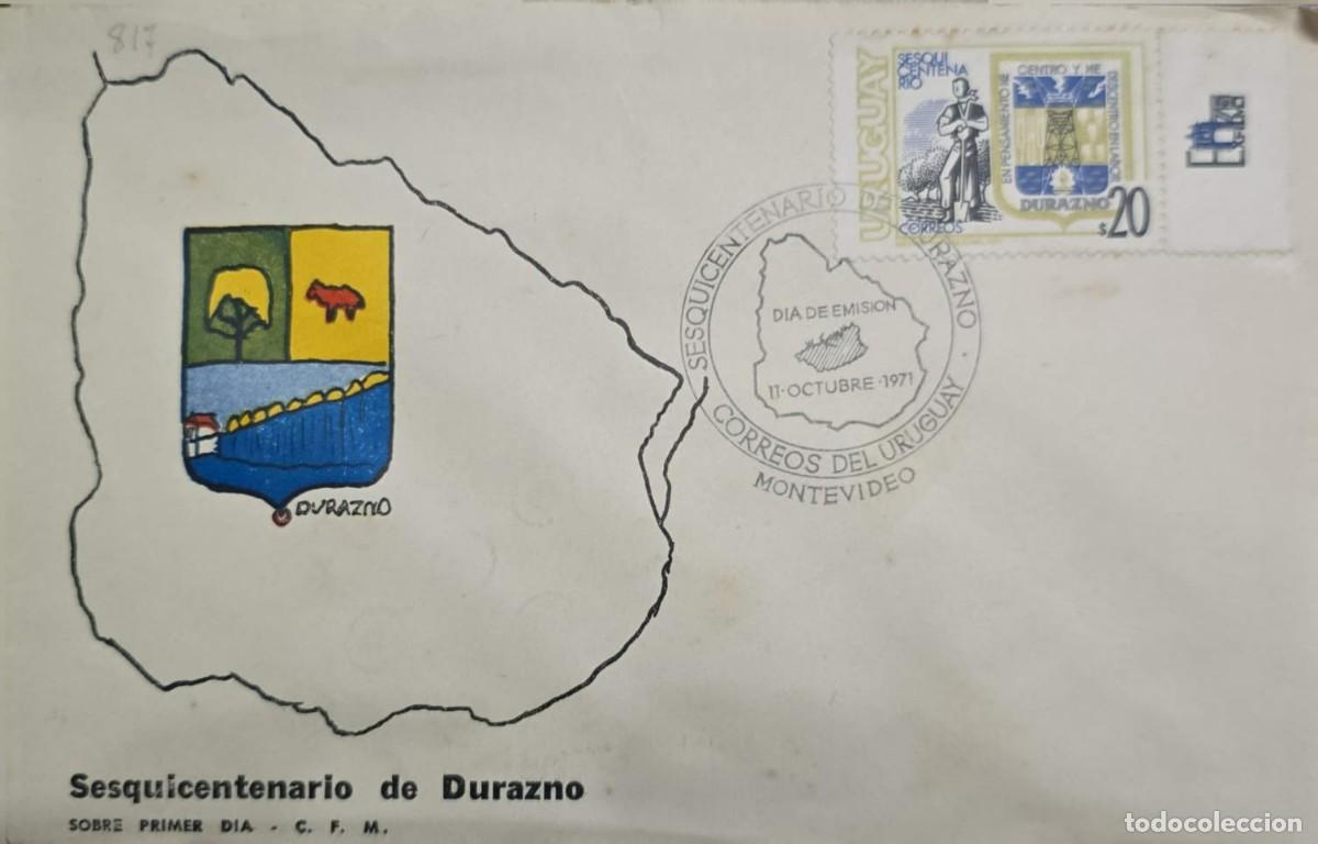 CDs de m&uacute;sica: TS) 1971 URUGUAY, FDC, 150TH ANNIVERSARY OF THE FOUNDING OF DURAZNO,VF.