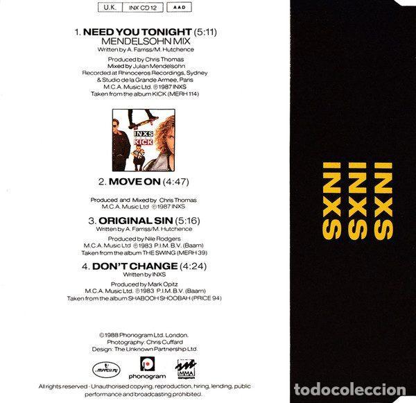 CDs de m&uacute;sica: INXS &ndash; Need You Tonight (CD, Mercury INX CD 12) - Foto 2