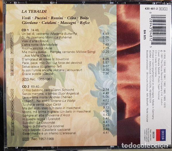 CDs de m&uacute;sica: Renata Tebaldi &ndash; La Tebaldi (CD, Decca 430 481-2) - Foto 2