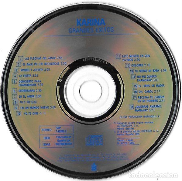 CDs de m&uacute;sica: Karina &ndash; Grandes Exitos (CD, Hispavox 7 92262 2) - Foto 3
