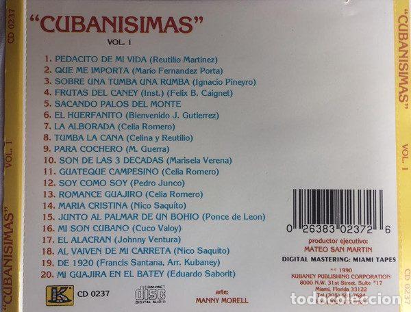 CDs de m&uacute;sica: Various &ndash; Cuban&iacute;simas Vol. 1 (CD, Kubaney CD 0237) - Foto 2