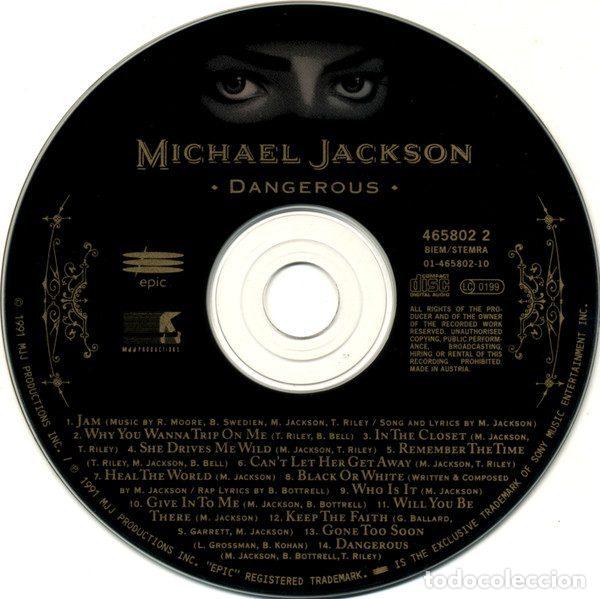 CDs de m&uacute;sica: Michael Jackson &ndash; Dangerous (CD, Epic EPC 465802 2) - Foto 3