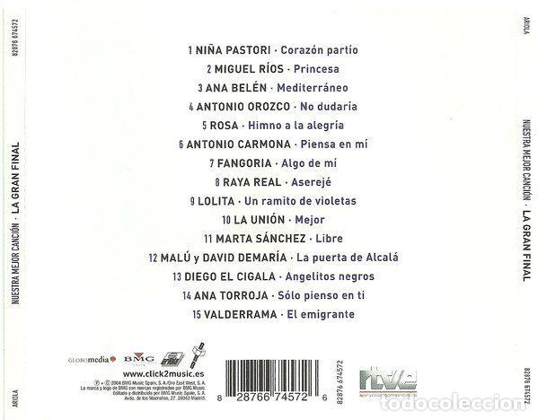CDs de m&uacute;sica: Various &ndash; Nuestra Mejor Canci&oacute;n - El Disco Oficial Del Programa De TVE La Gran Final (CD, Bmg... - Foto 2