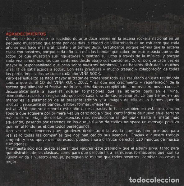 CDs de m&uacute;sica: Various &ndash; Vi&ntilde;a Rock 2002 (CD, Maldito Records MR CD024) - Foto 7