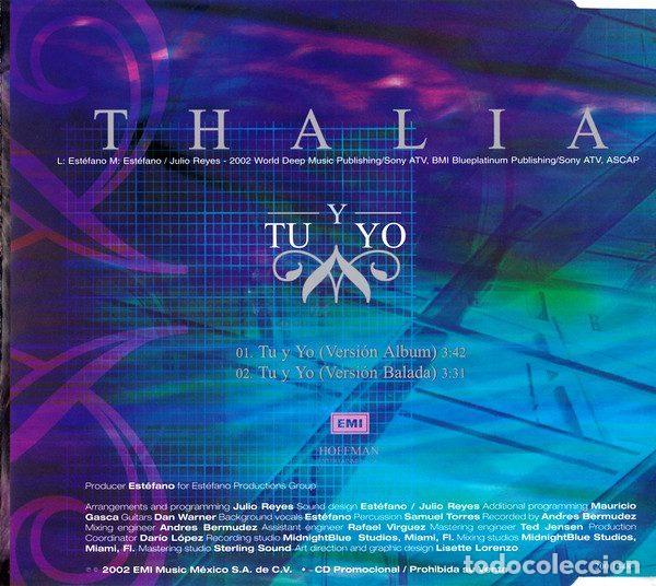 CDs de m&uacute;sica: Thalia &ndash; Tu Y Yo (CD, EMI 200 1448) - Foto 3
