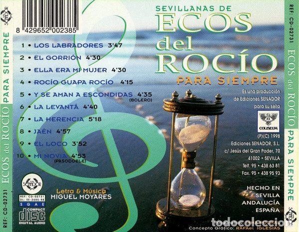 CDs de m&uacute;sica: Ecos Del Roc&iacute;o &ndash; Para Siempre (CD, Coliseum CD-02731) - Foto 4