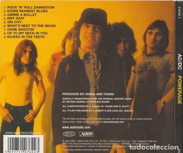 CDs de m&uacute;sica: AC/DC &ndash; Powerage (CD, Epic 510762 2) - Foto 2