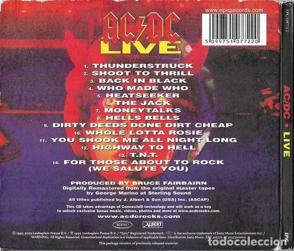 CDs de m&uacute;sica: AC/DC &ndash; Live (CD, Epic EPC 510772 2) - Foto 2